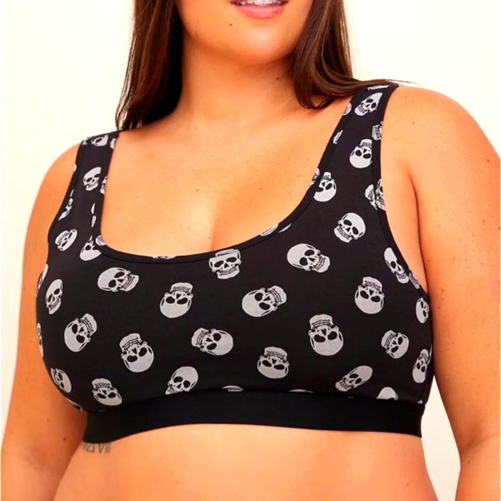 ❤️NWT TORRID BRA SKULL PRINT HALLOWEEN BRALETTE WIRELESS - MEDIUM / PLUS SIZE 2X